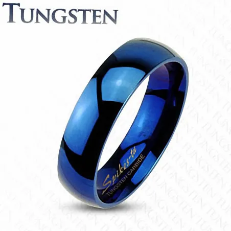 Bague "Mariage" traditionnelle en Tungstène Bleu - Bague homme et femme en tungstene