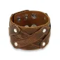 Bracelet homme en cuir marron triple X