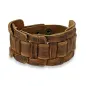 Bracelet homme en cuir marron à centre noué rectangulaire