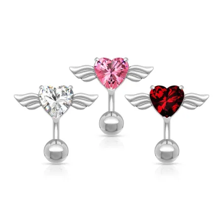 Piercing nombril Inversé Coeur Ailes d'Ange