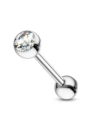 Piercing langue Acier Chirurgical Gemme