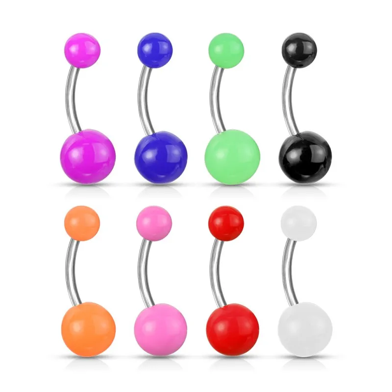 Piercing nombril Boules Acrylique Solides