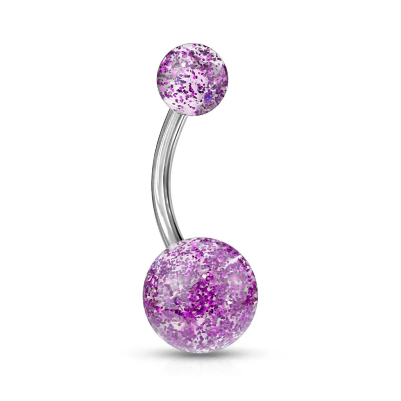 Piercing nombril Acier Boules Ultra Glitter