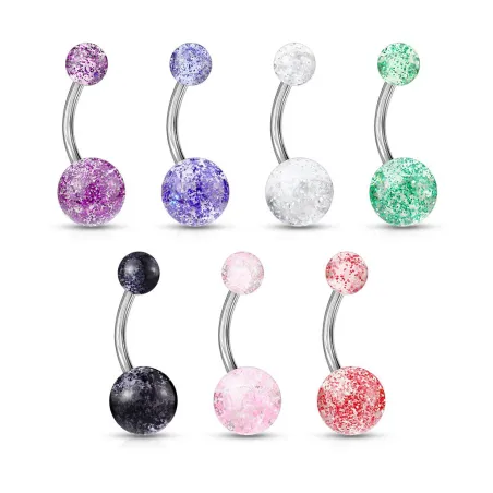 Piercing nombril Acier Boules Ultra Glitter