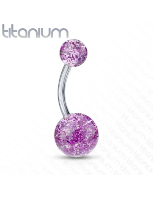 Piercing nombril Titane G23 Boules Ultra Glitter