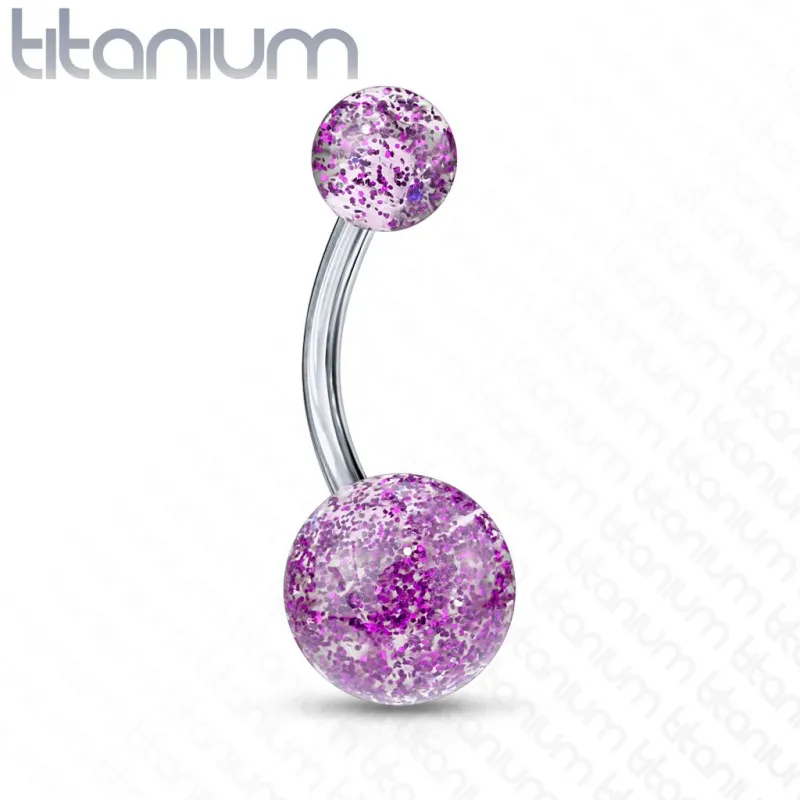 Piercing nombril Titane G23 Boules Ultra Glitter