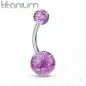 Piercing nombril Titane G23 Boules Ultra Glitter