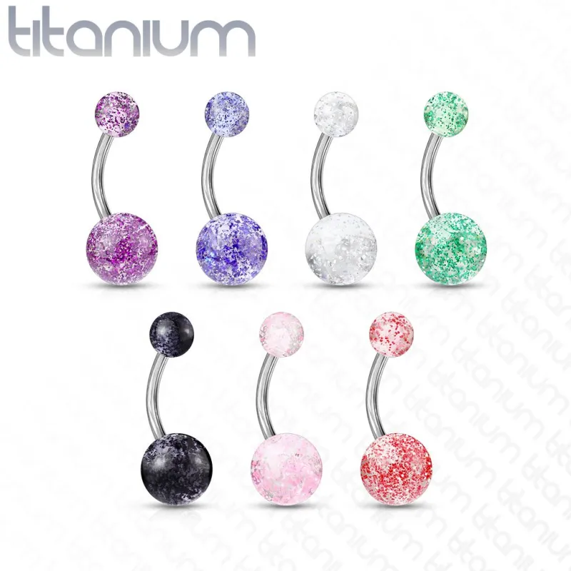 Piercing nombril Titane G23 Boules Ultra Glitter