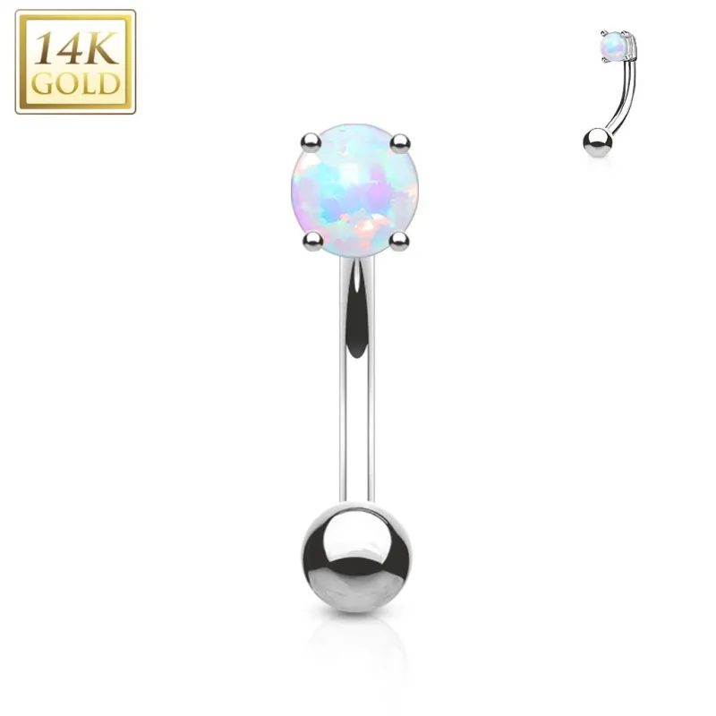 Piercing arcade opale Or blanc 14 Carats