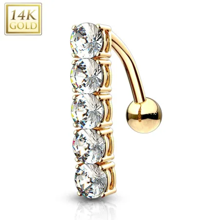 Piercing nombril inversé Or jaune 14 carats 