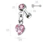 Piercing oreille cartilage hélix pendentif coeur cristal rose