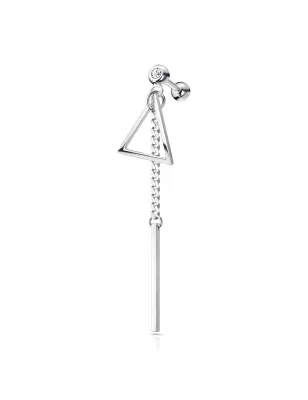 Piercing cartilage pendentif barre triangle