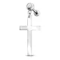 Piercing oreille cartilage pendentif croix argenté