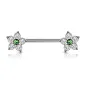 Piercing téton fleur opaline verte