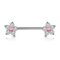 Piercing téton fleur opaline rose