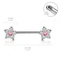 Piercing téton fleur opaline rose