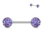 Piercing téton acier druse violet