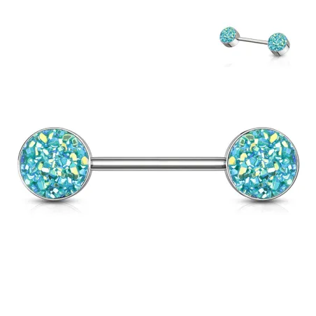 Piercing téton acier druse vert