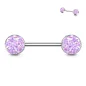 Piercing téton acier druse violet clair