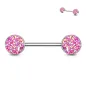 Piercing téton acier druse rose