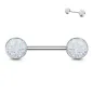 Piercing téton acier druse blanc