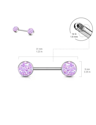 Piercing téton acier druse violet clair