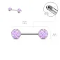 Piercing téton acier druse violet clair