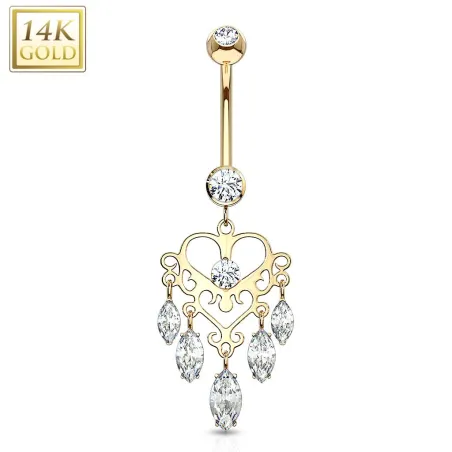 Piercing nombril Or 14 carats Chandelier