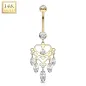 Piercing nombril Or jaune 14 carats Chandelier