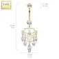 Piercing nombril Or jaune 14 carats Chandelier