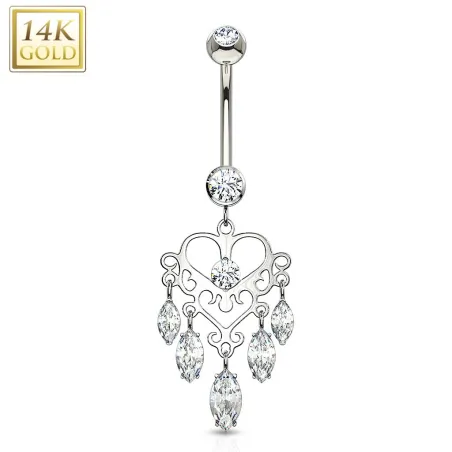 Piercing nombril Or jaune 14 carats Chandelier