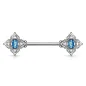 Piercing téton filigrane floral opaline bleue