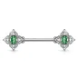 Piercing téton filigrane floral opaline verte