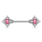 Piercing téton filigrane floral opaline rose