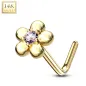 Piercing nez Or jaune 14 carats fleur pétales rose