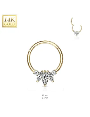 Piercing anneau en or jaune 14 carats septum daith