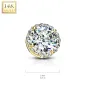 Piercing microdermal Or jaune 14 Carats large pierre zirconium