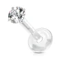 Piercing oreille labret Bioflex Téflon strass rond