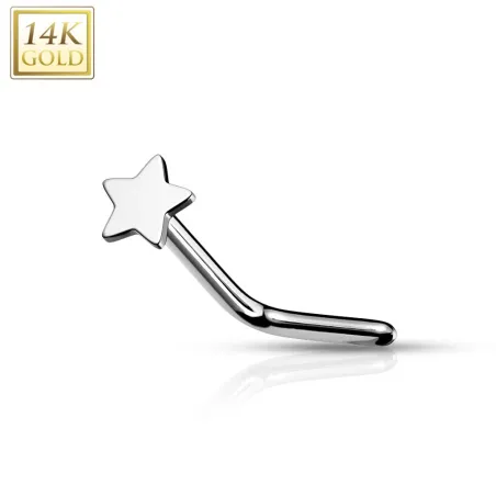 Piercing nez Or blanc 14 carats étoile