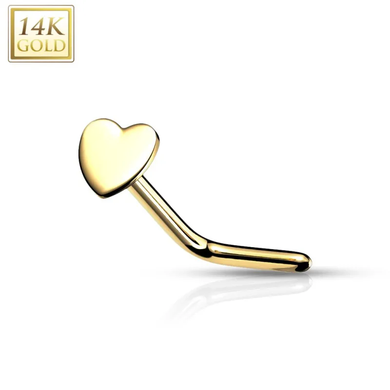 Piercing nez Or jaune 14 carats coeur