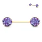 Piercing téton acier rosé druse violet