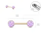 Piercing téton acier rosé druse violet clair