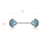 Piercing téton acier éventail tribal turquoise