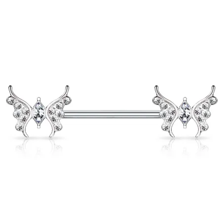 Piercing téton papillons zirconium