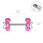 Piercing téton chats opaline rose