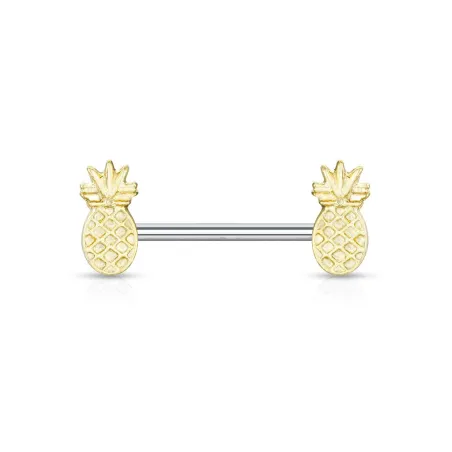 Piercing téton ananas dorés