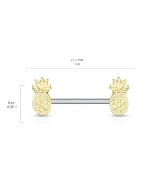 Piercing téton ananas dorés