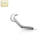 Piercing nez Or blanc 14 carats lune