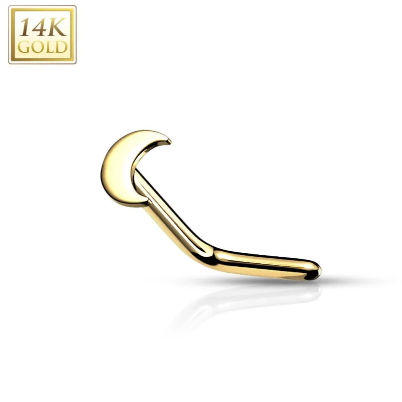 Piercing nez Or jaune 14 carats lune