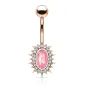 Piercing nombril rosé soleil opaline rose